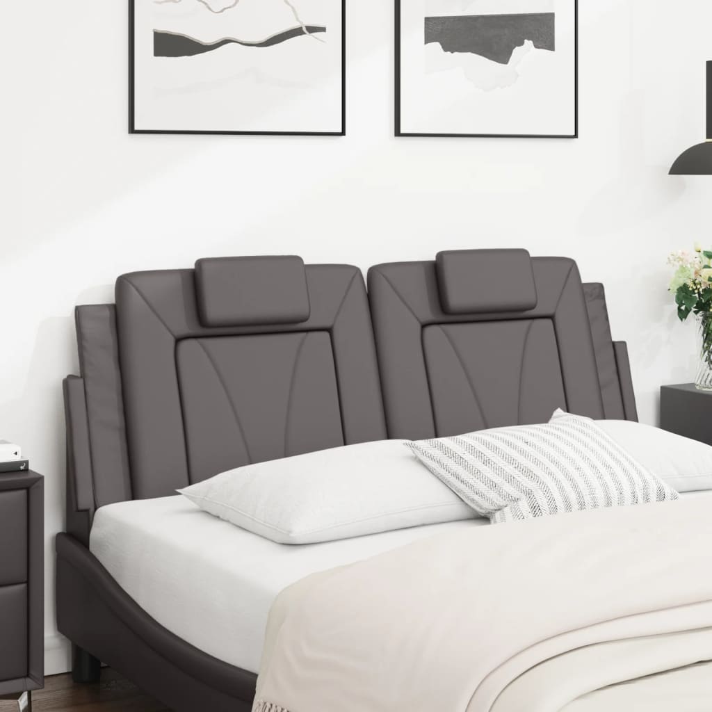 Coussin de tête de lit Viana gris 140 cm similicuir - XIOS