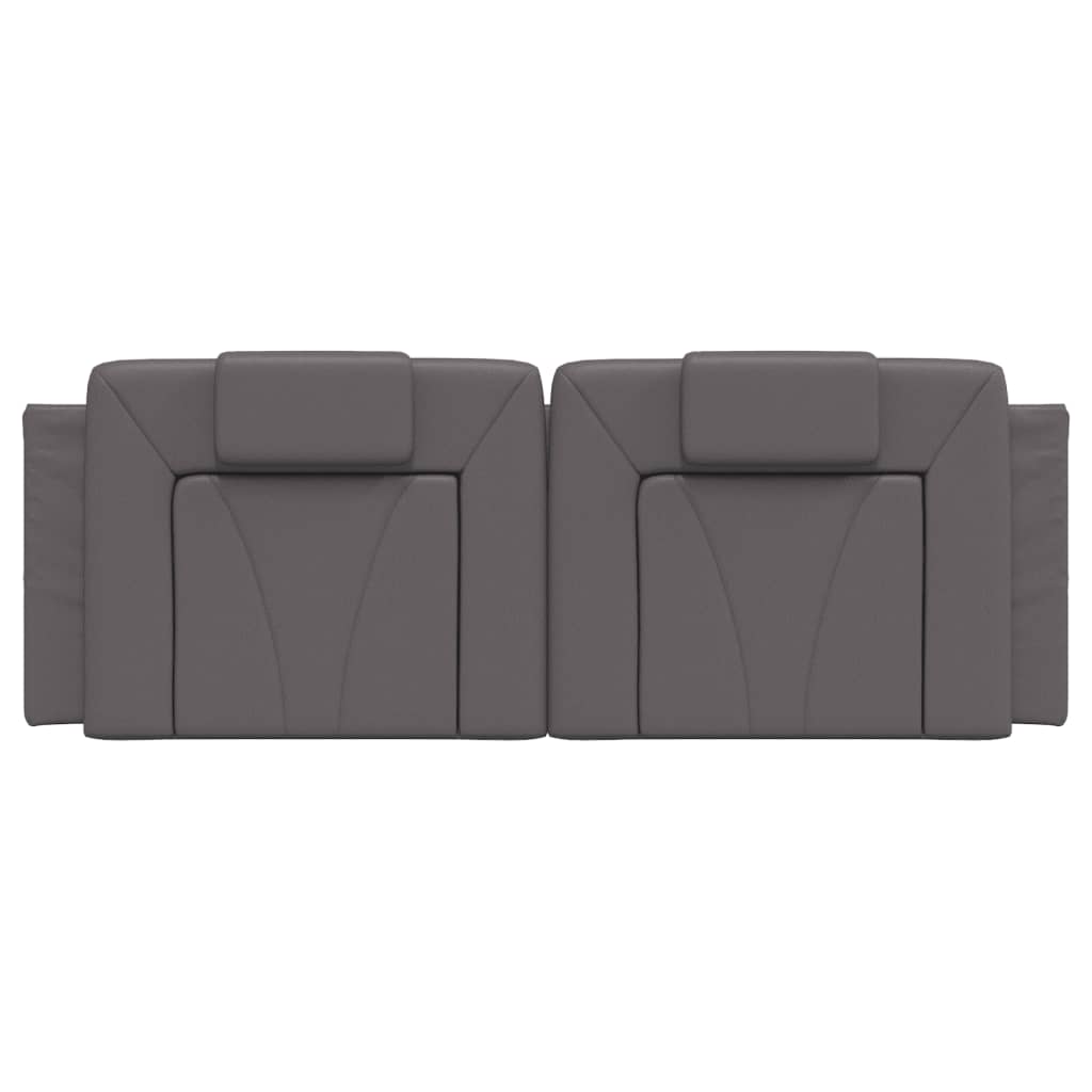 Coussin de tête de lit gris 140 cm similicuir - XIOS