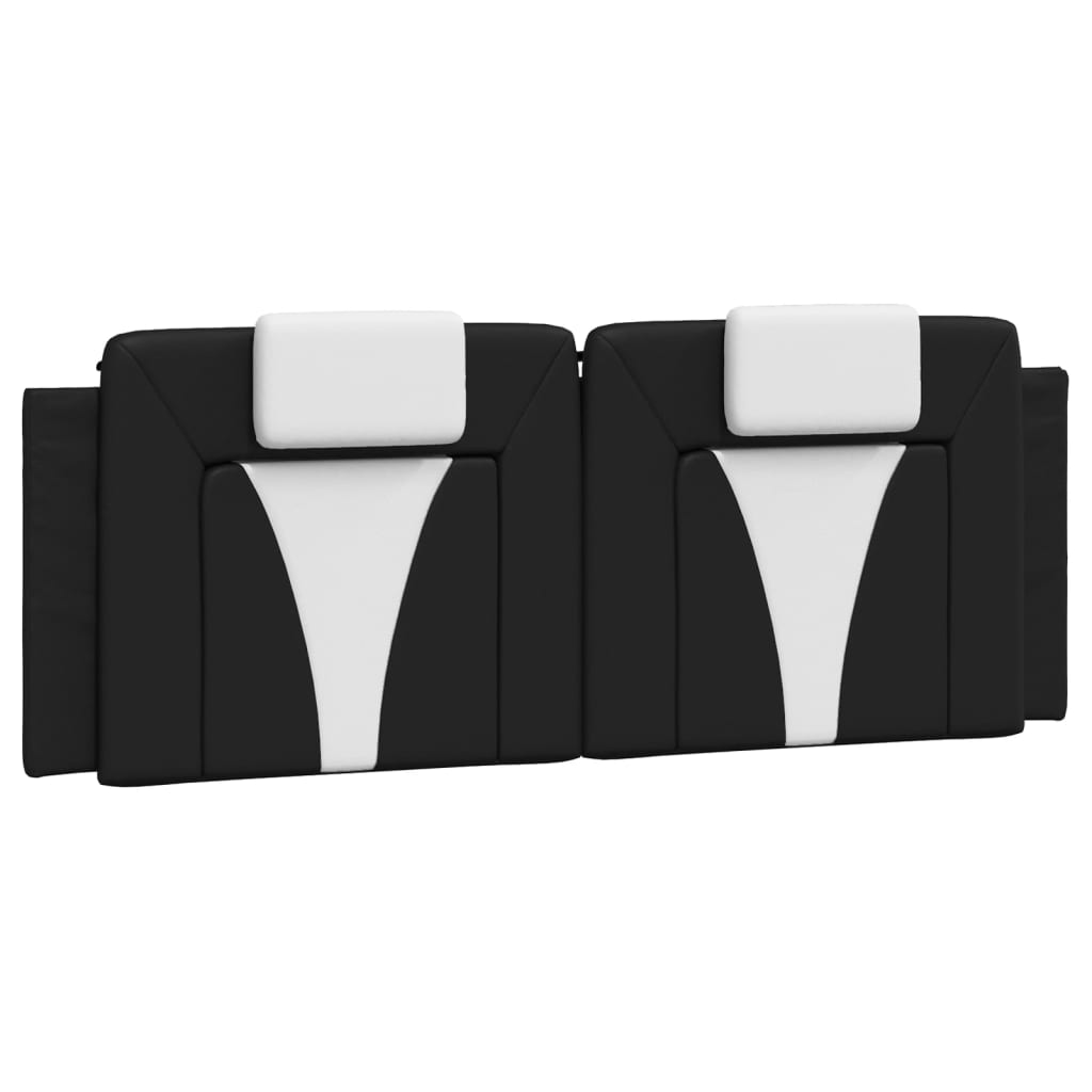 Coussin de tête de lit noir et blanc 140 cm similicuir - XIOS