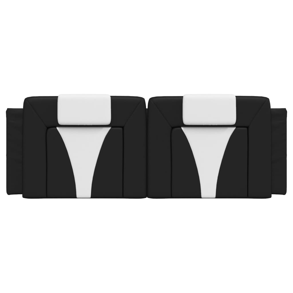 Coussin de tête de lit noir et blanc 140 cm similicuir - XIOS