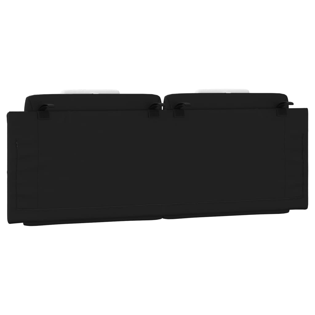 Coussin de tête de lit noir et blanc 140 cm similicuir - XIOS