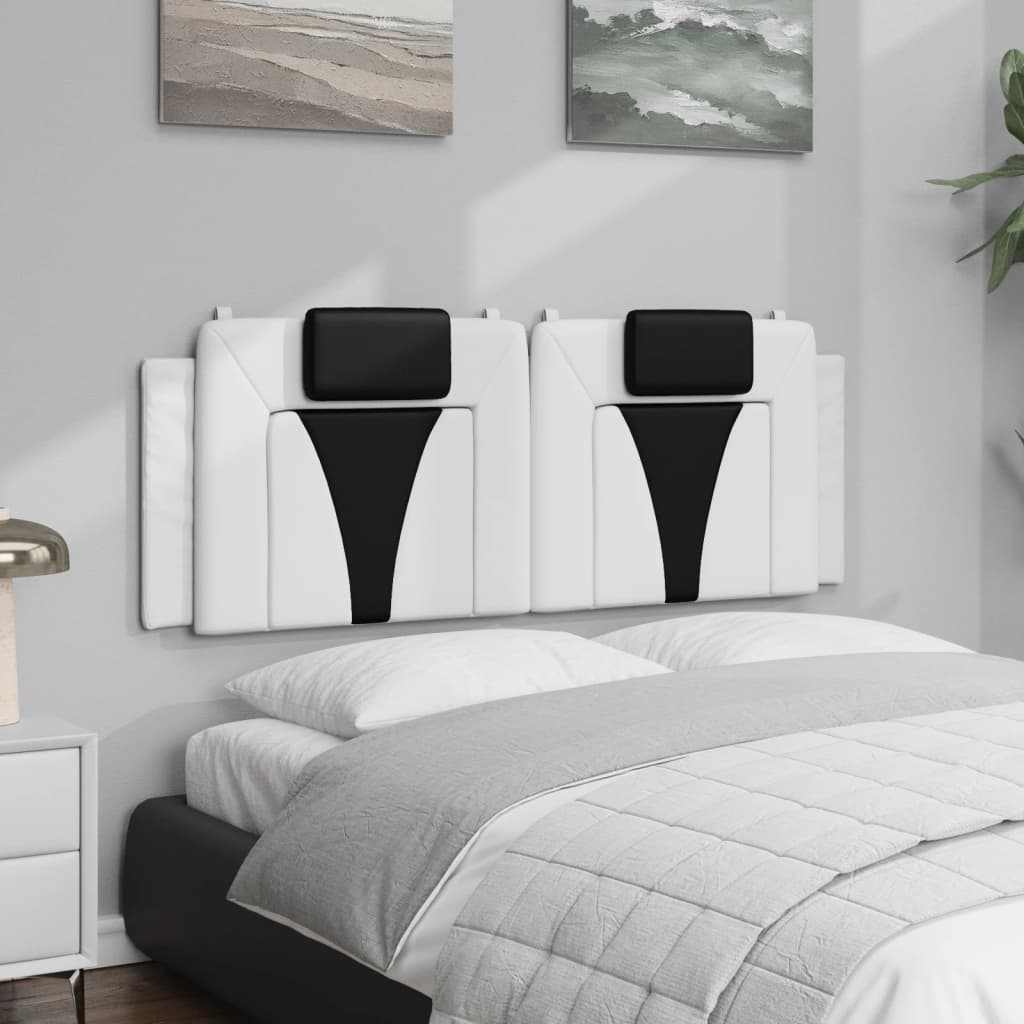Coussin de tête de lit Viana blanc et noir 140 cm similicuir - XIOS