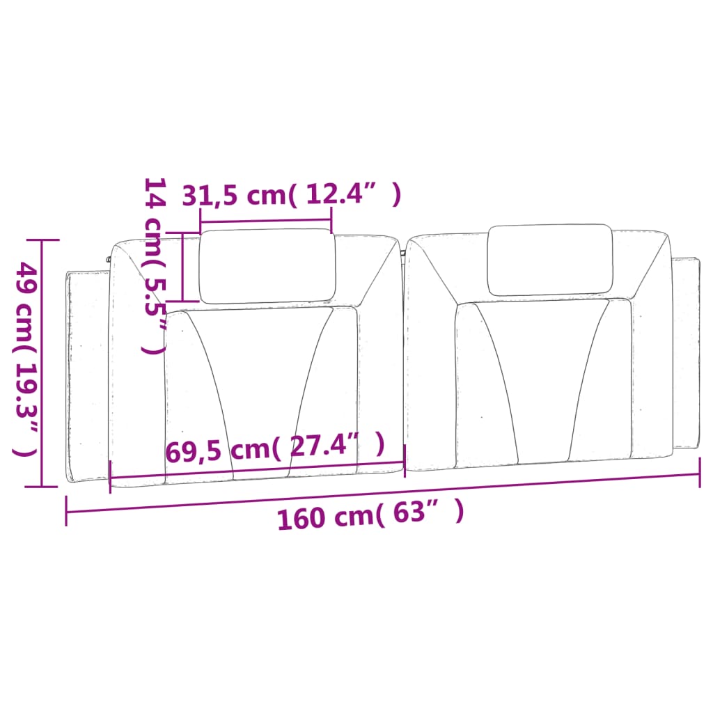Coussin de tête de lit Viana blanc 160 cm similicuir - XIOS