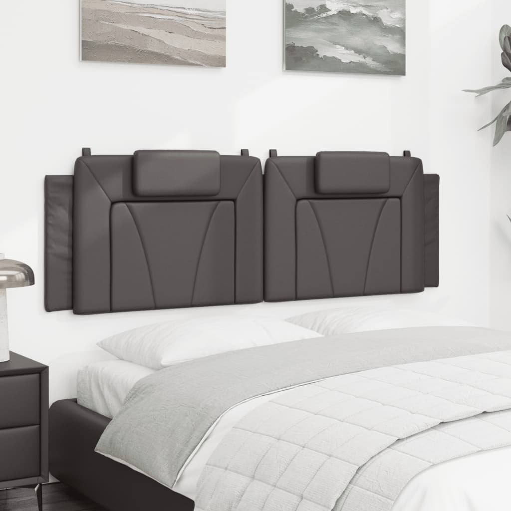 Coussin de tête de lit gris 160 cm similicuir - XIOS