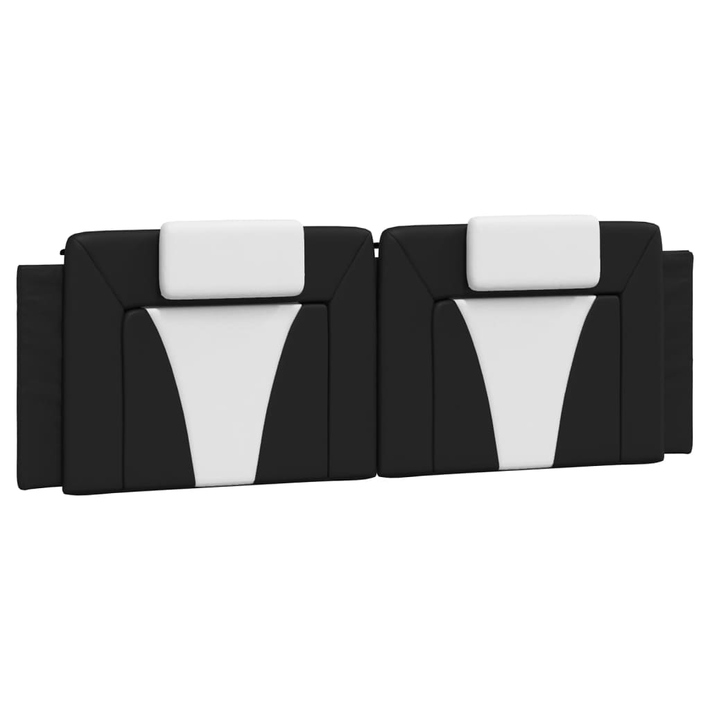 Coussin de tête de lit noir et blanc 160 cm similicuir - XIOS