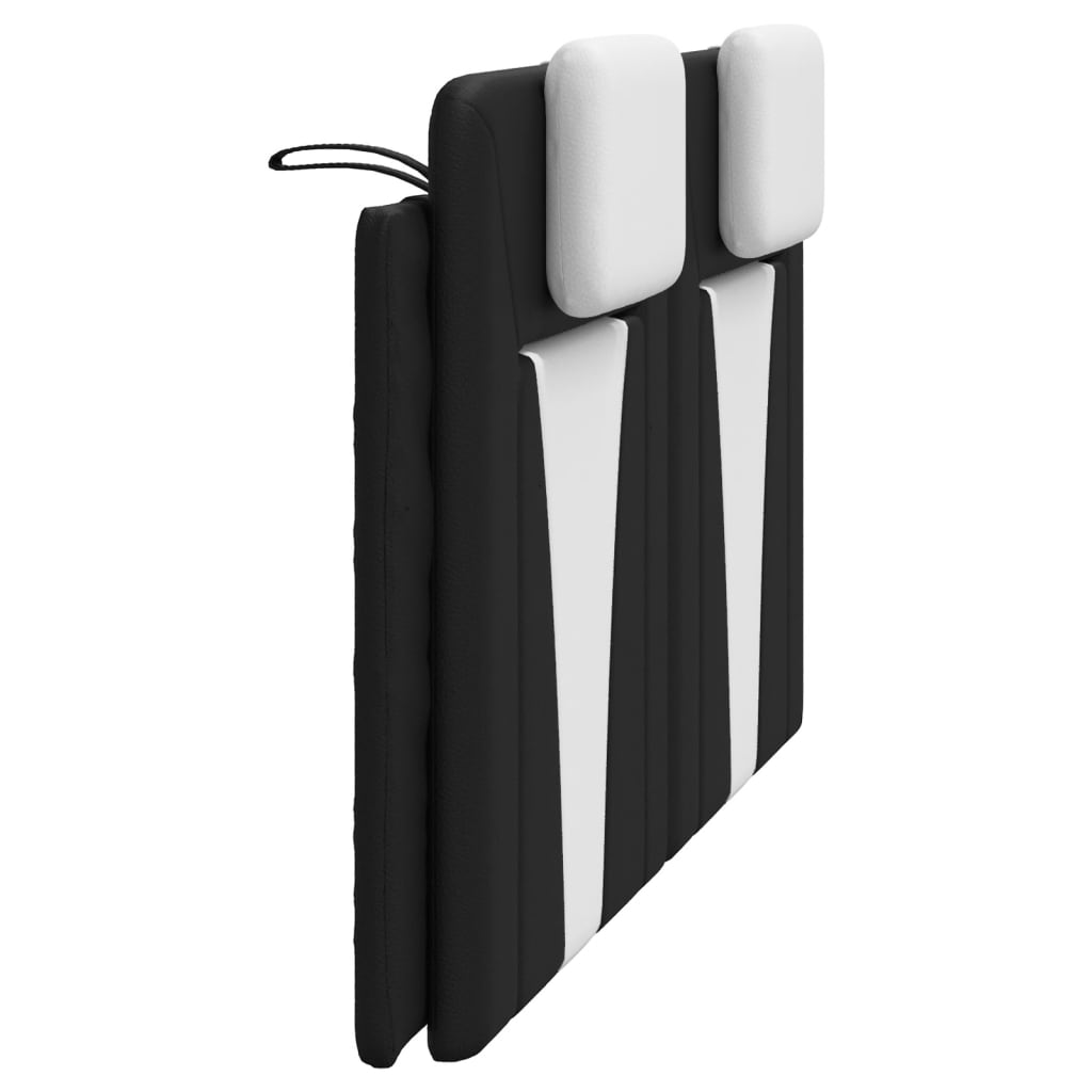 Coussin de tête de lit noir et blanc 160 cm similicuir - XIOS