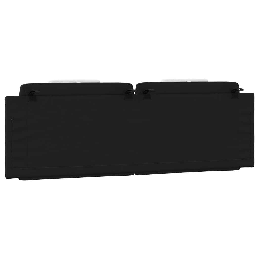 Coussin de tête de lit noir et blanc 160 cm similicuir - XIOS