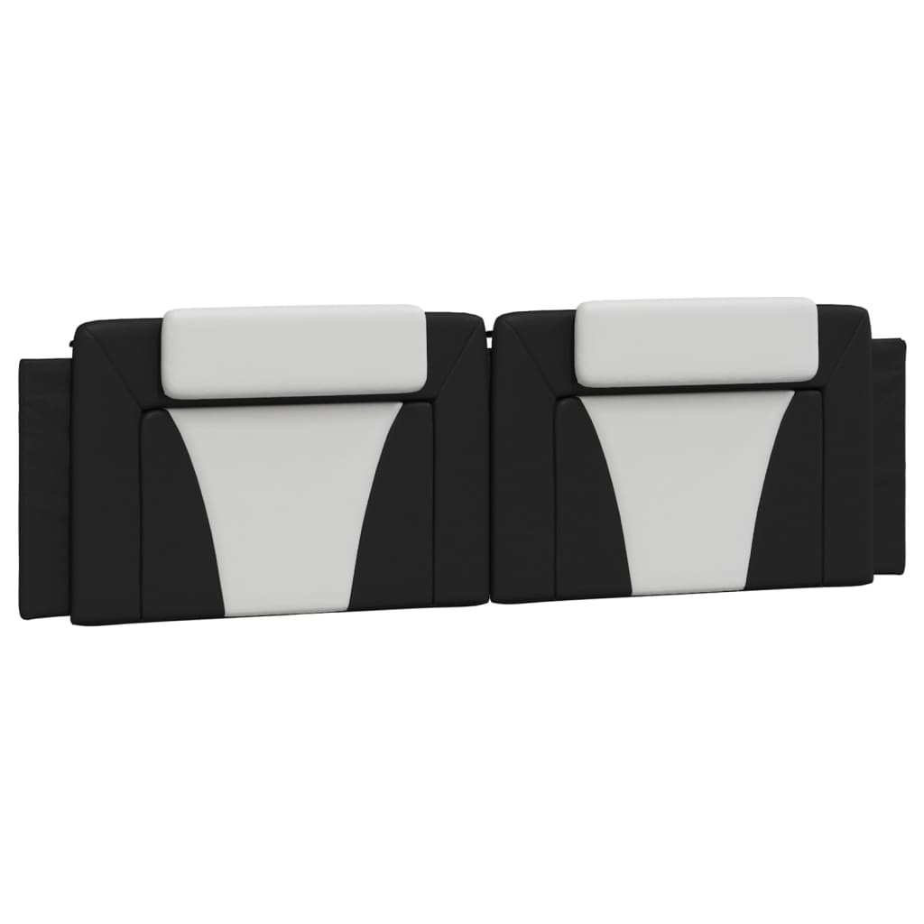 Coussin de tête de lit noir et blanc 180 cm similicuir - XIOS