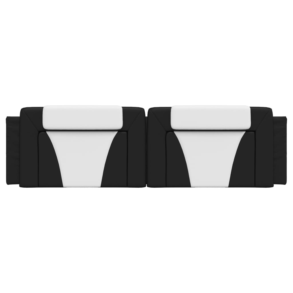 Coussin de tête de lit noir et blanc 180 cm similicuir - XIOS