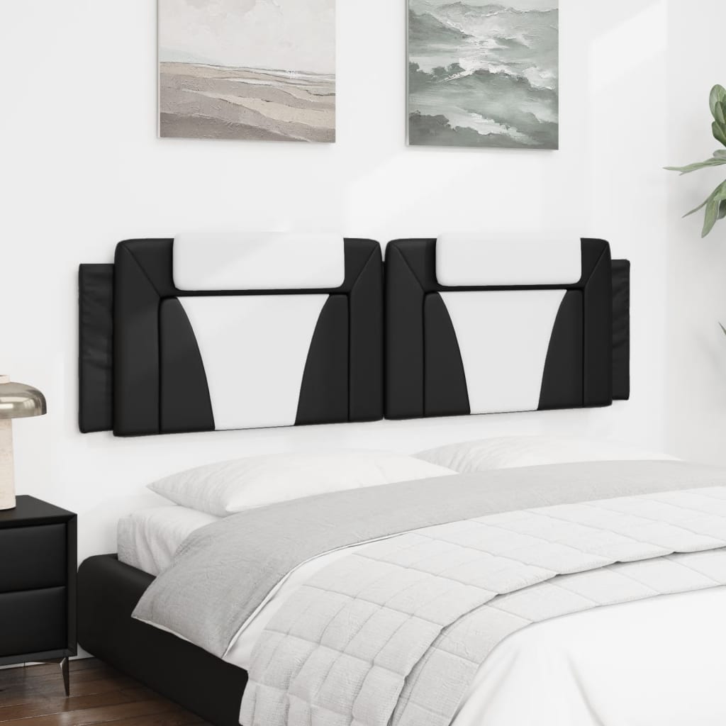 Coussin de tête de lit Viana noir et blanc 183 cm similicuir - XIOS