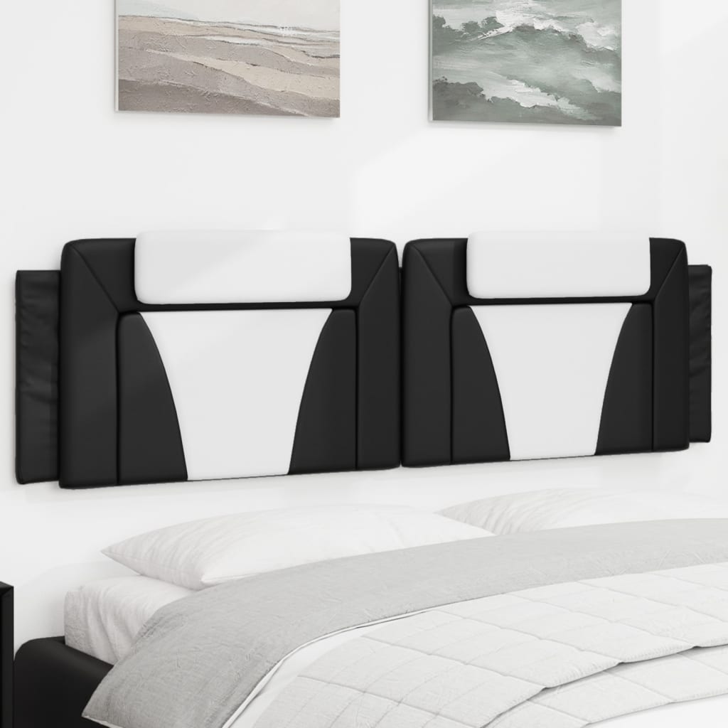 Coussin de tête de lit Viana noir et blanc 183 cm similicuir - XIOS