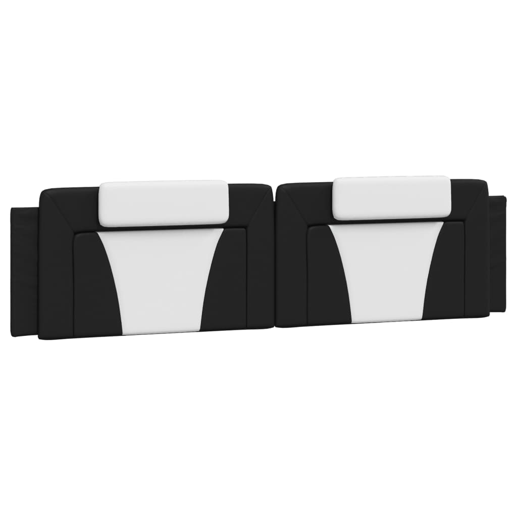 Coussin de tête de lit noir et blanc 200 cm similicuir - XIOS