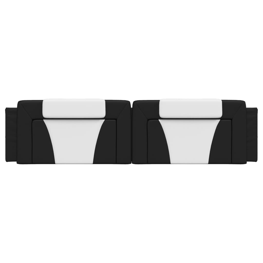 Coussin de tête de lit noir et blanc 200 cm similicuir - XIOS