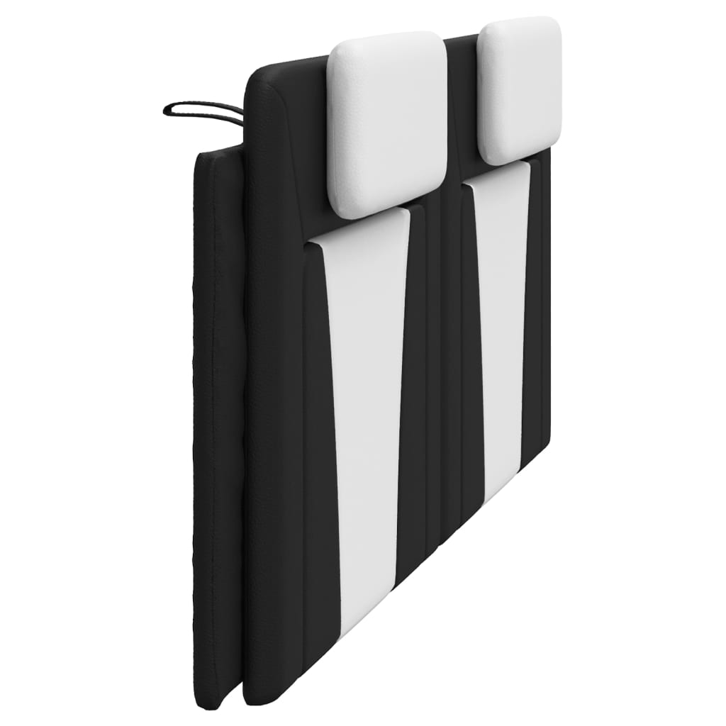 Coussin de tête de lit noir et blanc 200 cm similicuir - XIOS