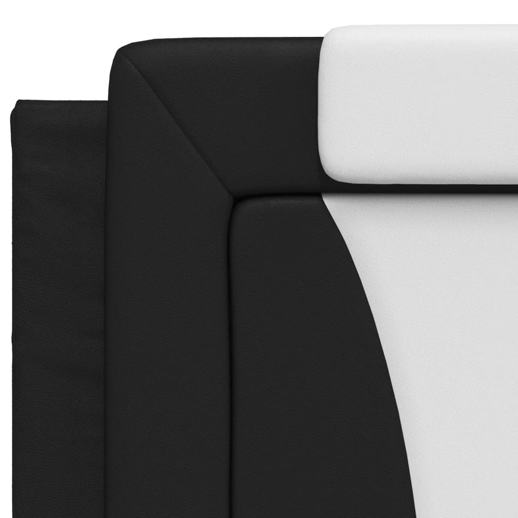 Coussin de tête de lit noir et blanc 200 cm similicuir - XIOS