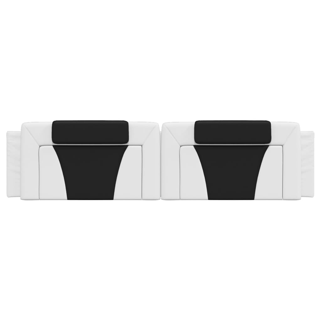 Coussin de tête de lit noir et blanc 200 cm similicuir - XIOS