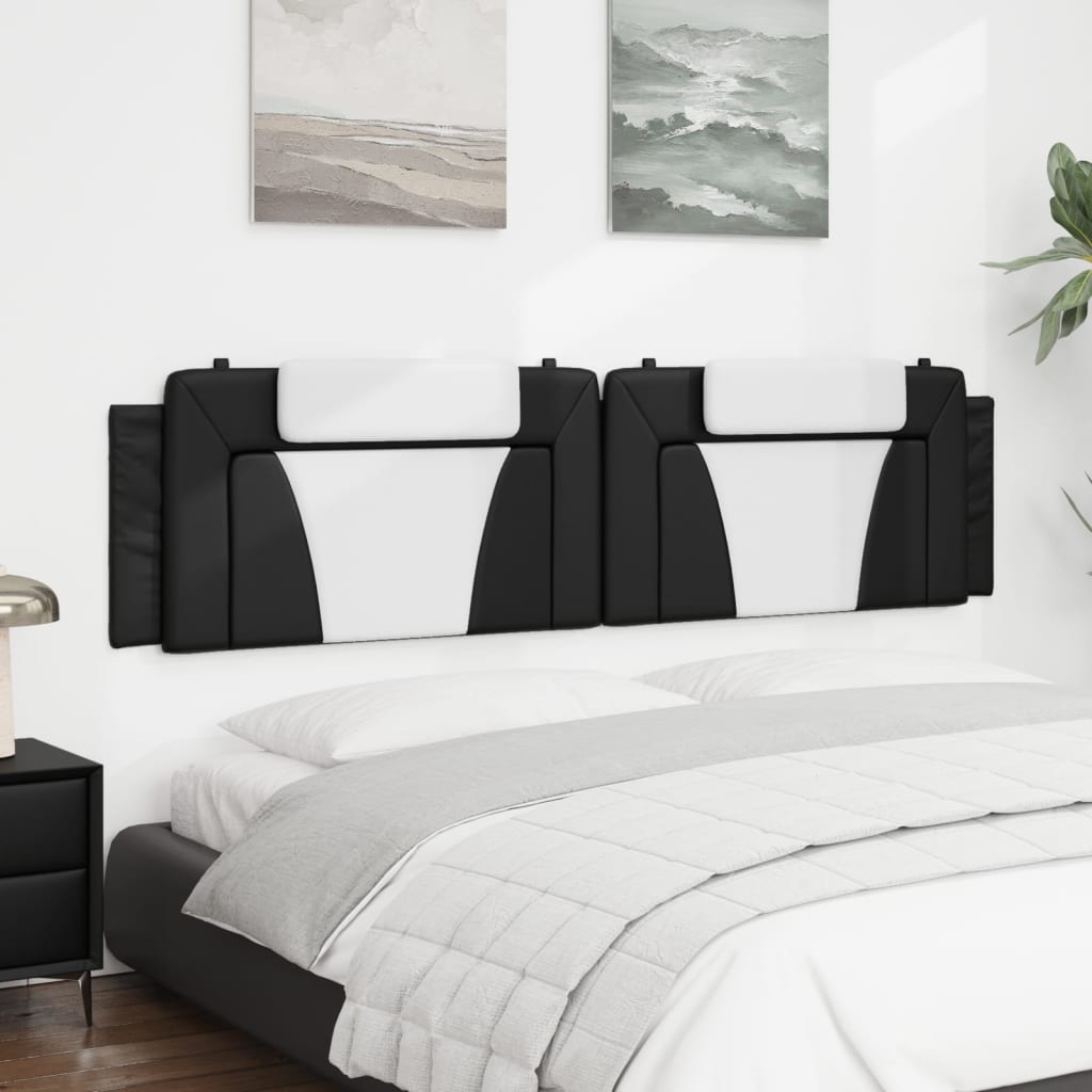 Coussin de tête de lit Viana noir et blanc 193 cm similicuir - XIOS