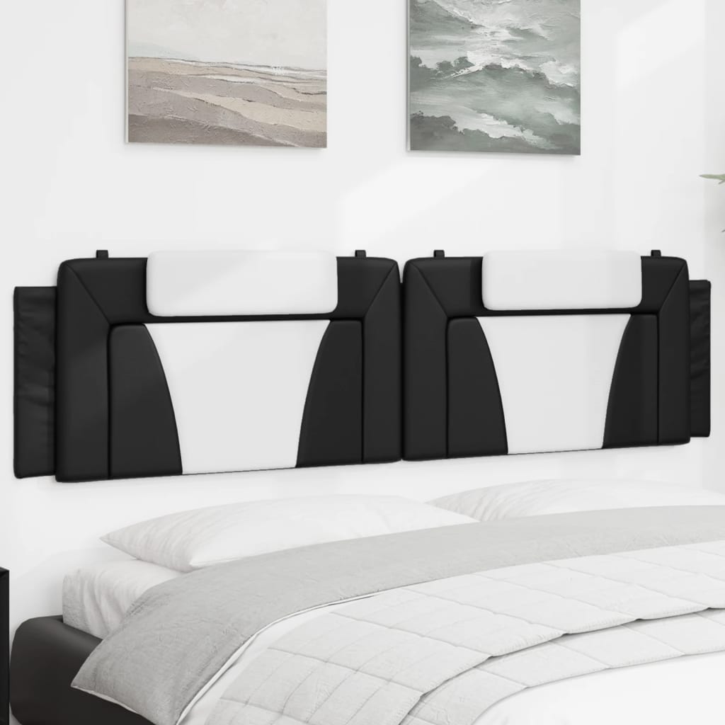 Coussin de tête de lit Viana noir et blanc 193 cm similicuir - XIOS
