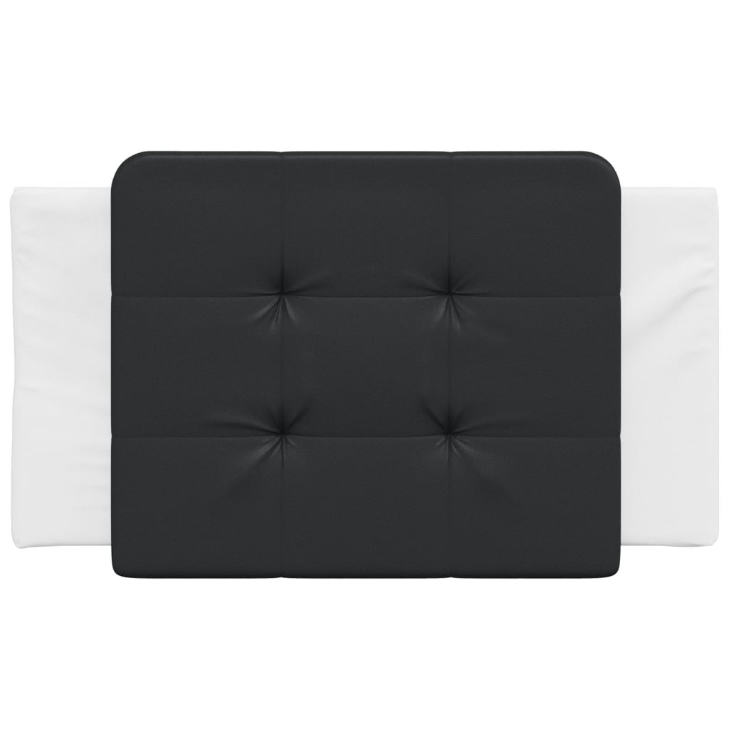 Coussin de tête de lit noir et blanc 90 cm similicuir - XIOS