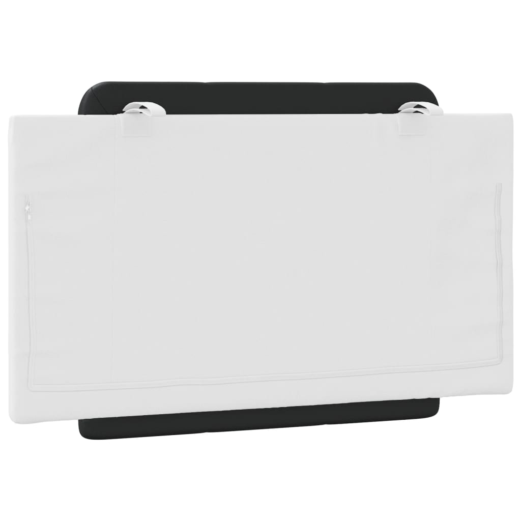 Coussin de tête de lit noir et blanc 90 cm similicuir - XIOS