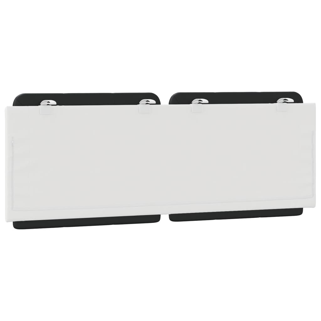 Coussin de tête de lit noir et blanc 120 cm similicuir - XIOS