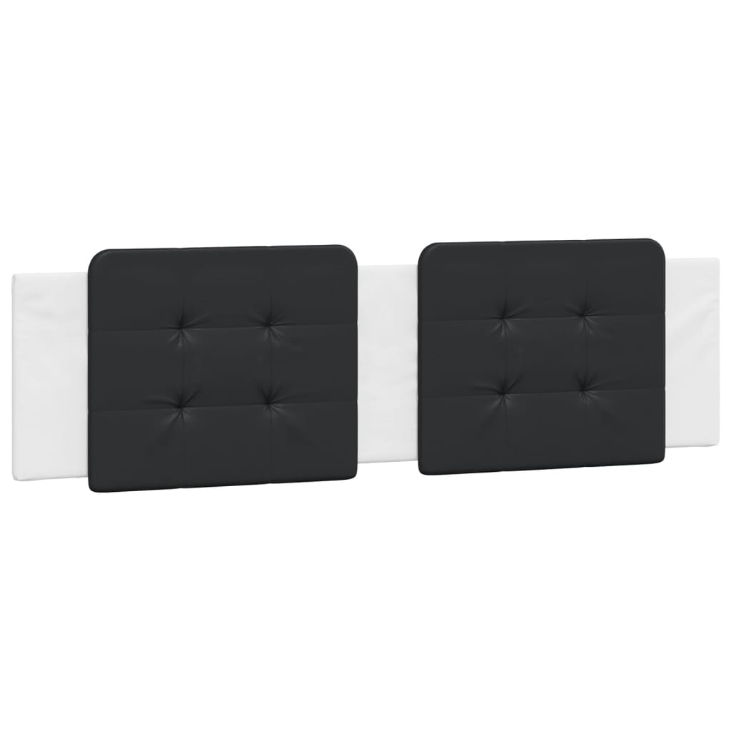 Coussin de tête de lit noir et blanc 180 cm similicuir - XIOS