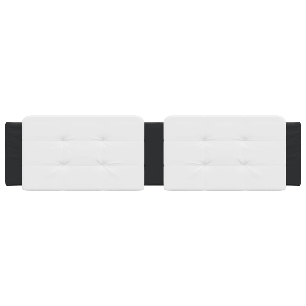 Coussin de tête de lit noir et blanc 200 cm similicuir - XIOS