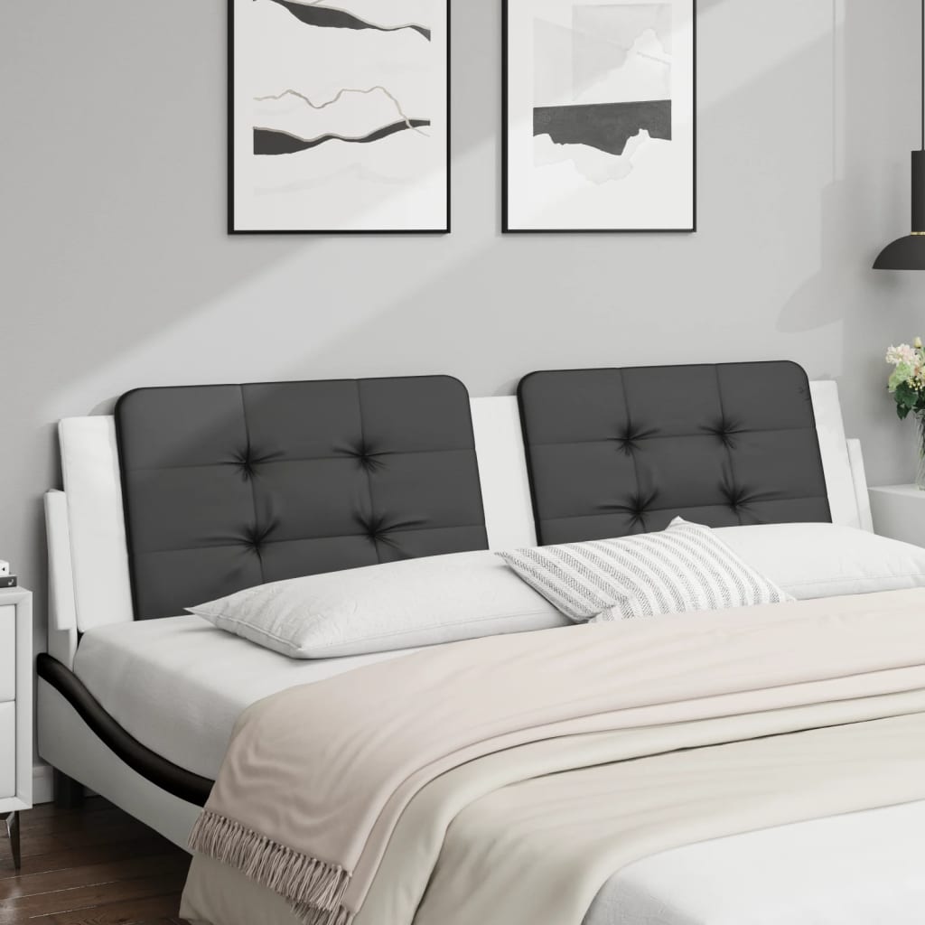 Coussin de tête de lit Zadar noir et blanc 200 cm similicuir - XIOS