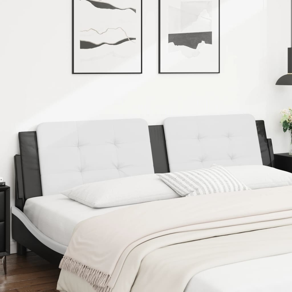 Coussin de tête de lit Zadar blanc et noir 193 cm similicuir - XIOS