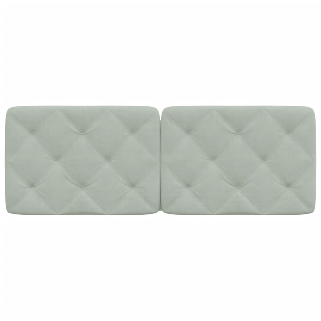 Coussin de tête de lit gris clair 137 cm velours - XIOS