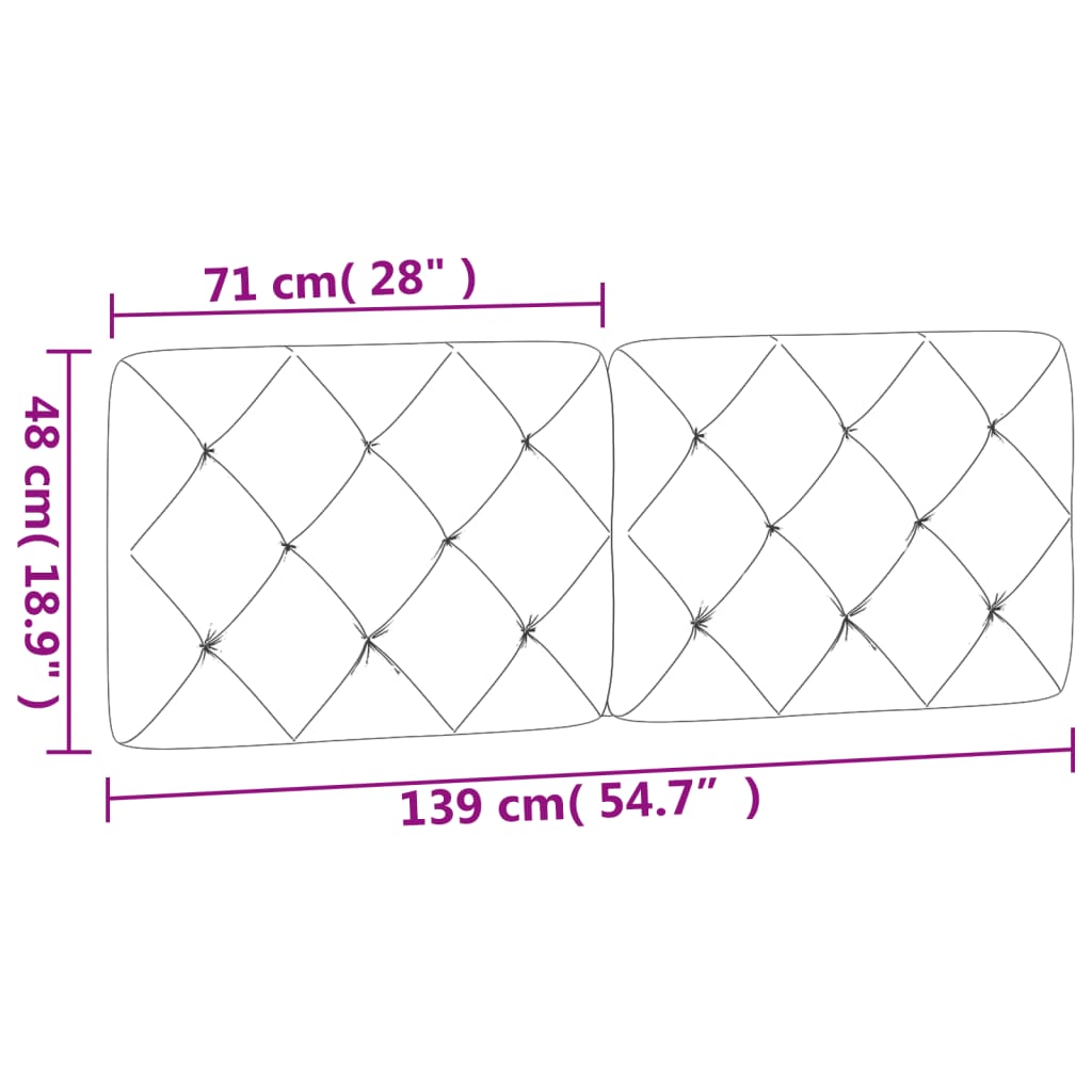 Coussin de tête de lit gris clair 137 cm velours - XIOS