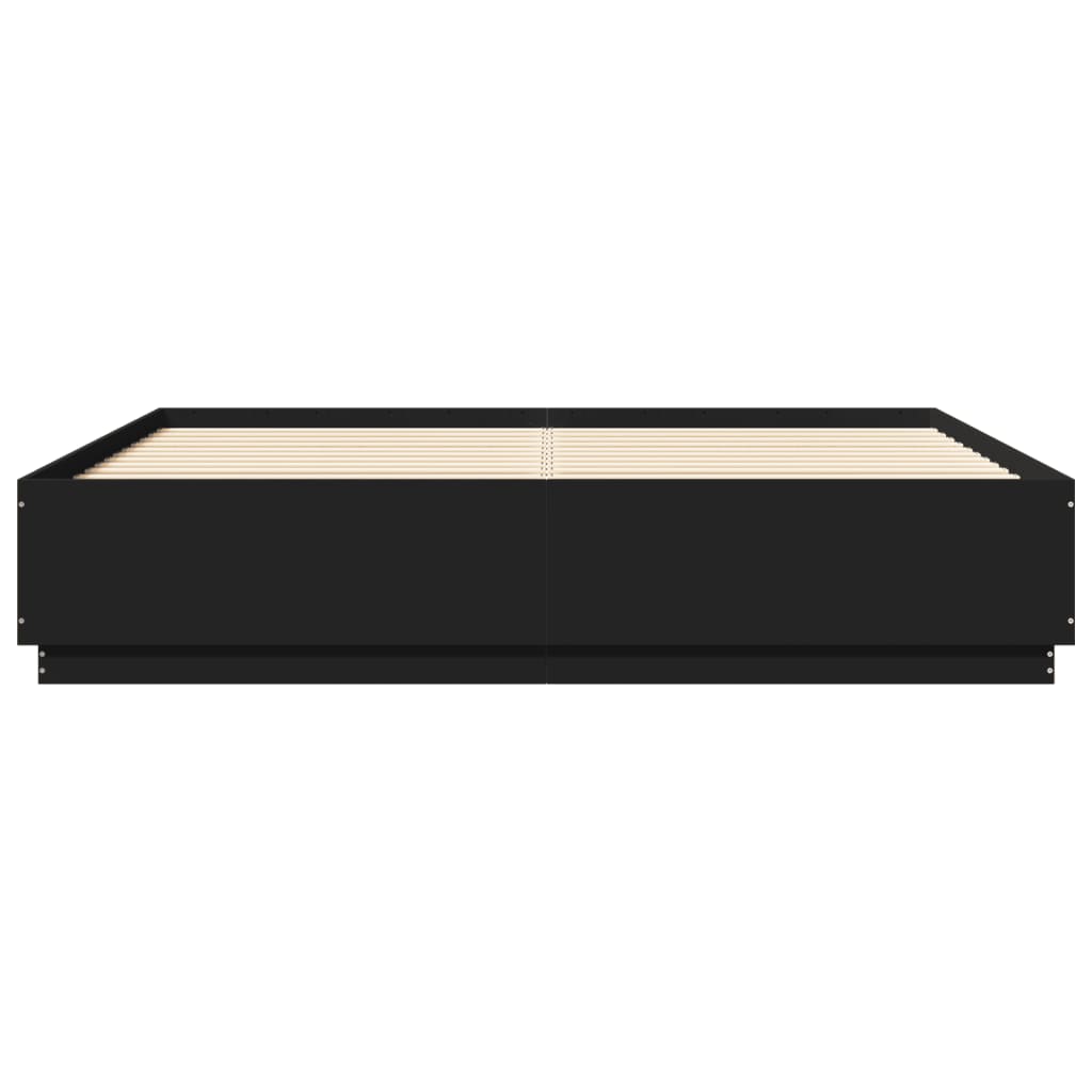 Cadre de lit avec LED sans matelas noir 200x200 cm - XIOS