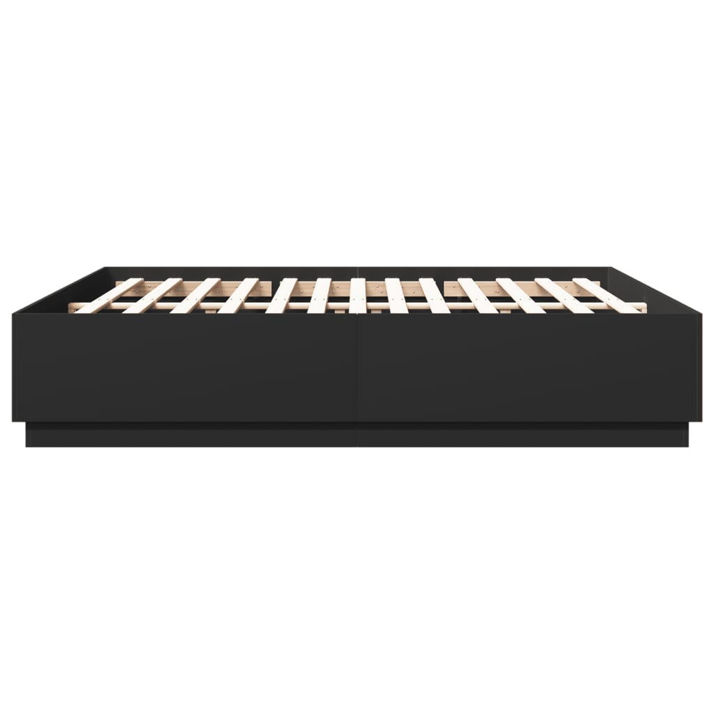 Cadre de lit avec LED sans matelas noir 200x200 cm - XIOS