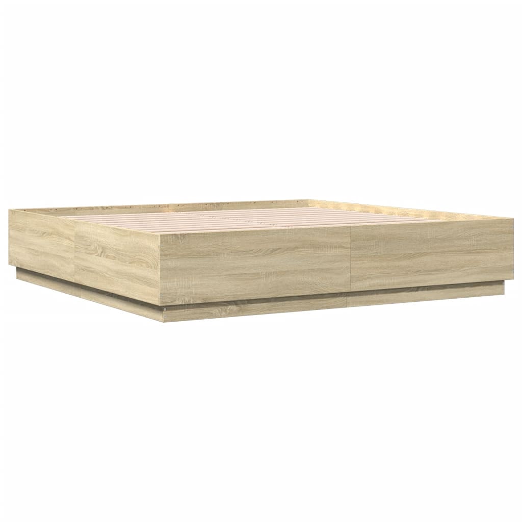 Cadre de lit avec LED sans matelas chêne sonoma 200x200 cm - XIOS