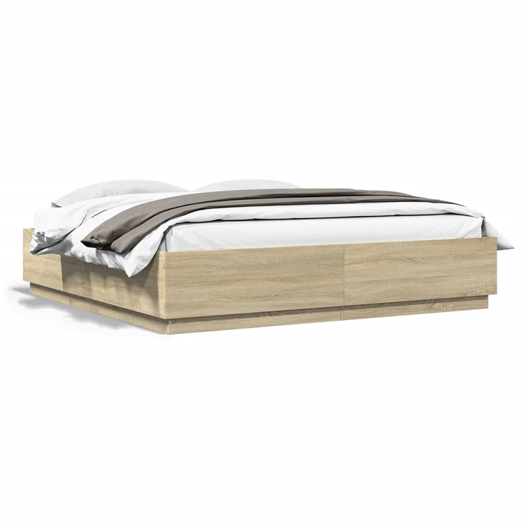 Cadre de lit avec LED sans matelas chêne sonoma 200x200 cm - XIOS