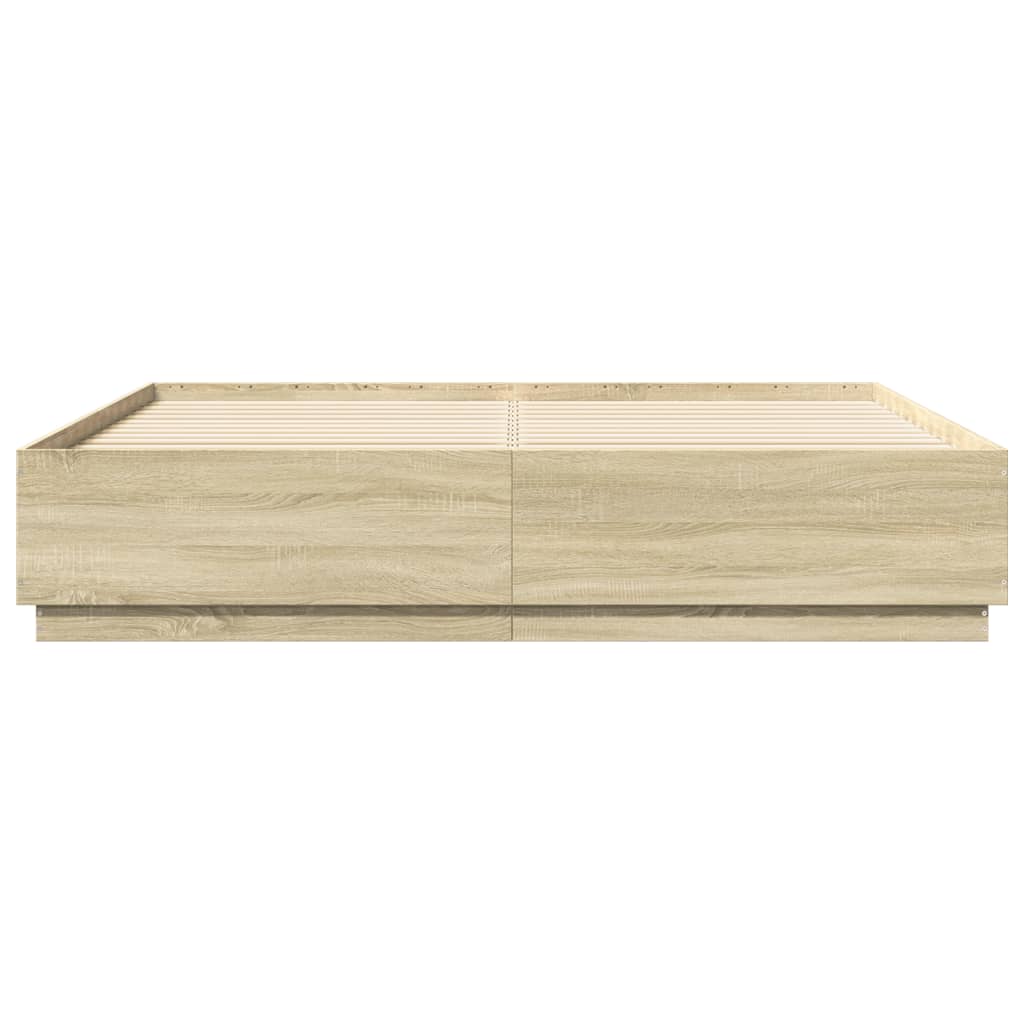 Cadre de lit avec LED sans matelas chêne sonoma 200x200 cm - XIOS