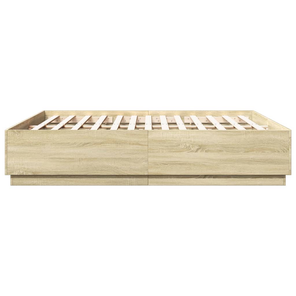 Cadre de lit avec LED sans matelas chêne sonoma 200x200 cm - XIOS