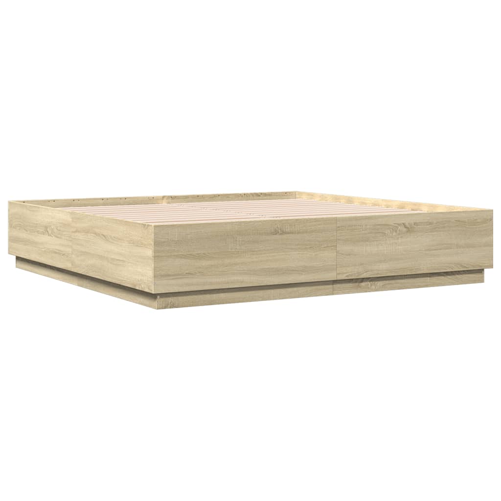 Cadre de lit avec LED sans matelas chêne sonoma 200x200 cm - XIOS