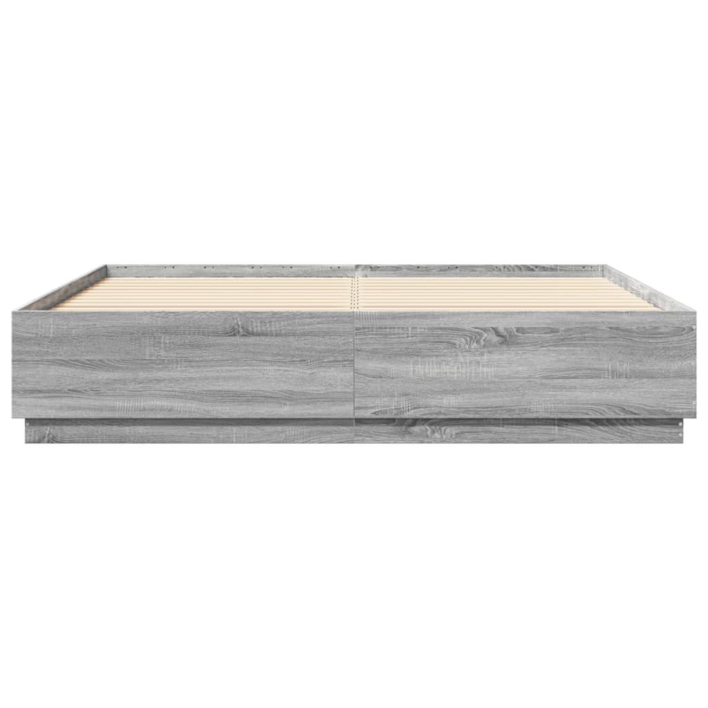 Cadre de lit avec LED sans matelas sonoma gris 200x200 cm - XIOS