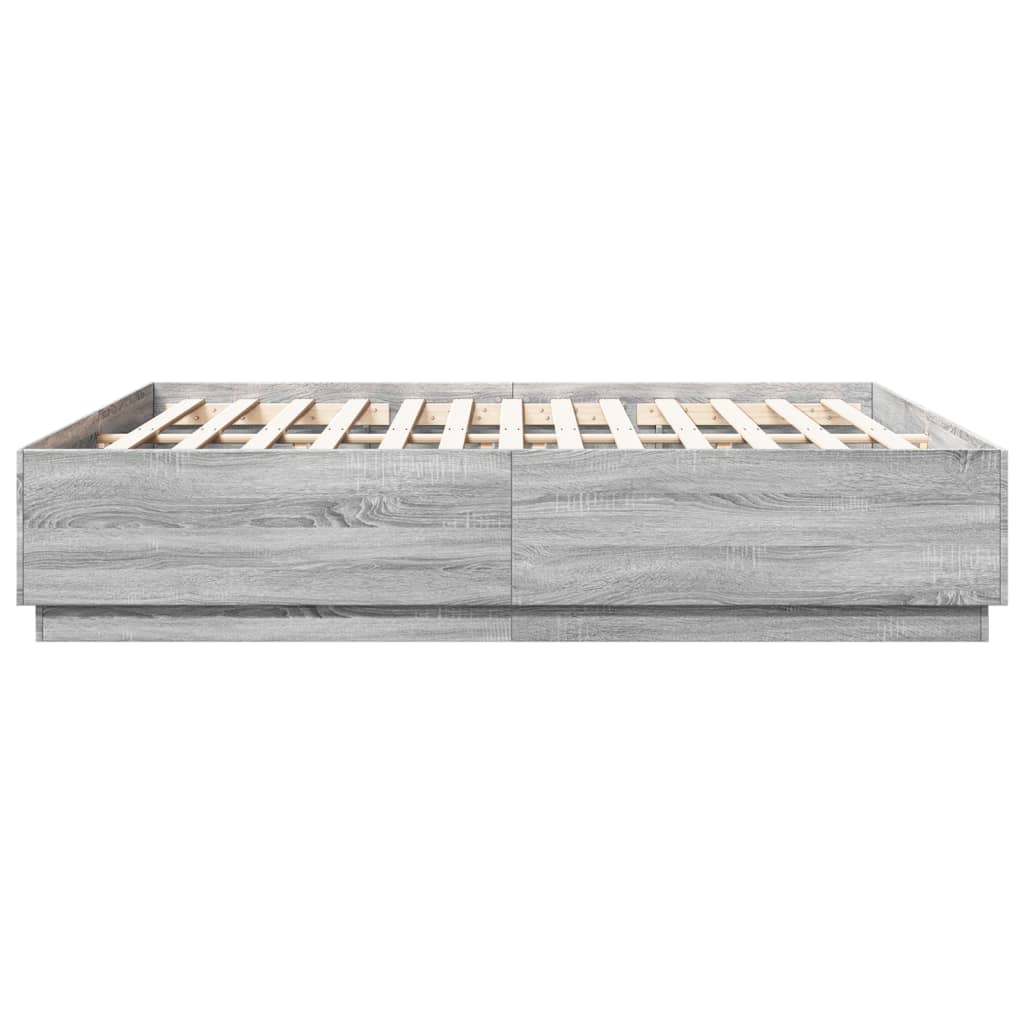 Cadre de lit avec LED sans matelas sonoma gris 200x200 cm - XIOS