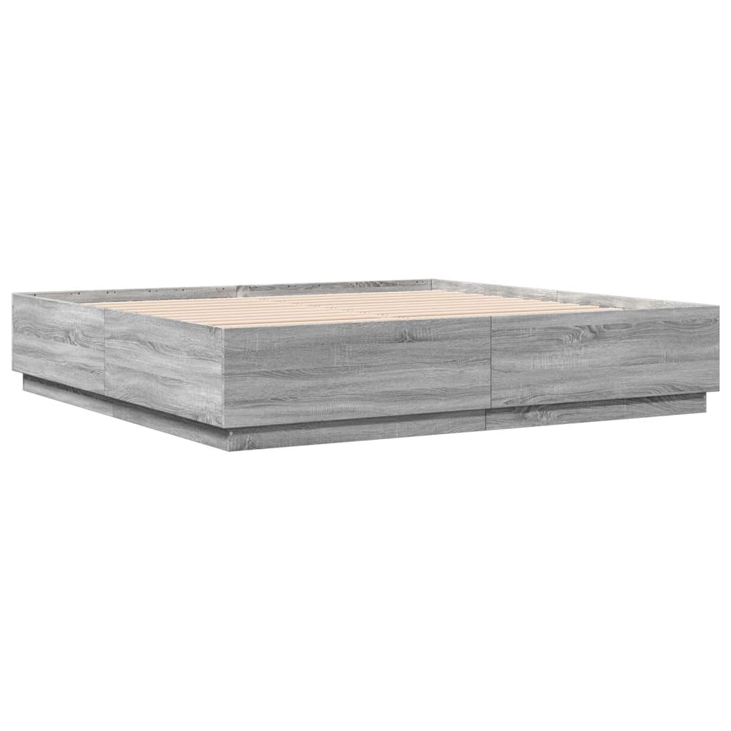 Cadre de lit avec LED sans matelas sonoma gris 200x200 cm - XIOS