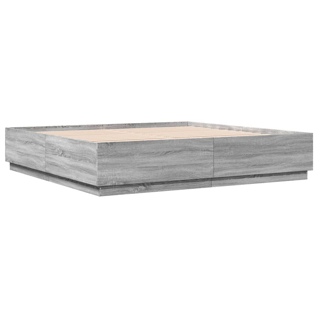Cadre de lit avec LED sans matelas sonoma gris 180x200 cm - XIOS