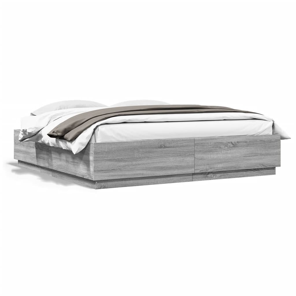 Cadre de lit avec LED sans matelas sonoma gris 180x200 cm - XIOS