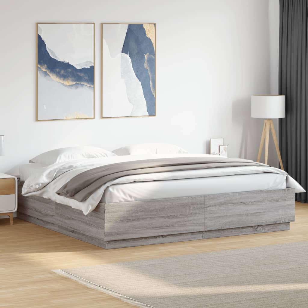 Cadre de lit avec LED sans matelas sonoma gris 180x200 cm - XIOS