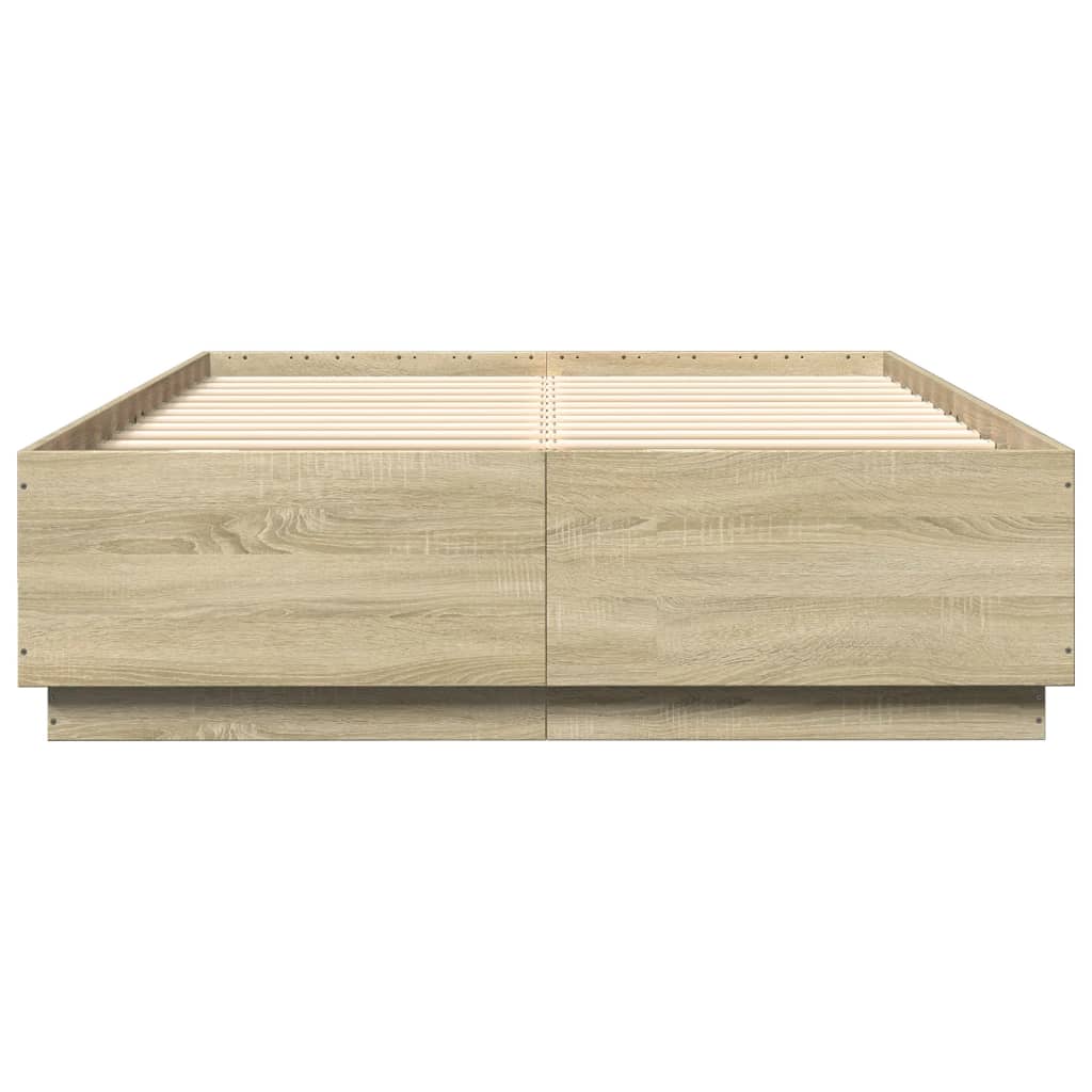 Cadre de lit avec LED sans matelas chêne sonoma 160x200 cm - XIOS