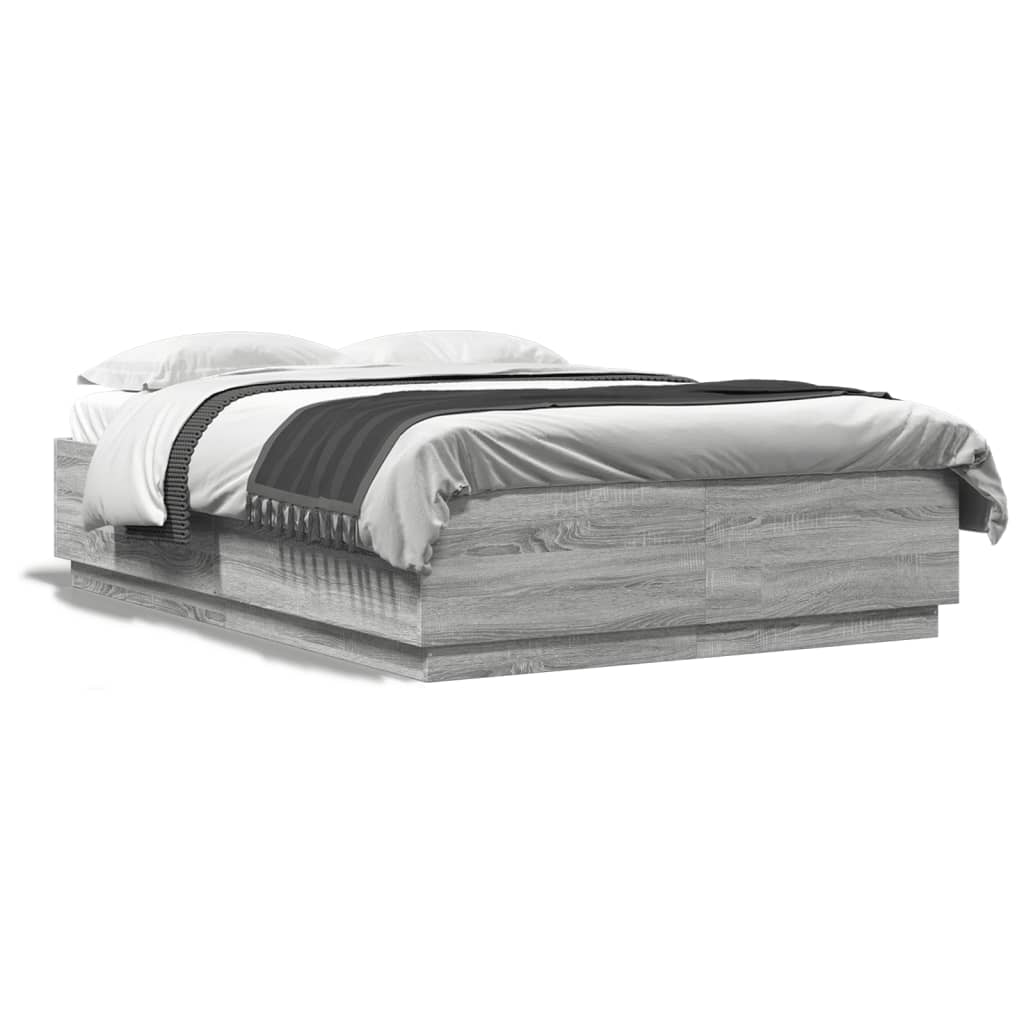 Cadre de lit avec LED sans matelas sonoma gris 160x200 cm - XIOS