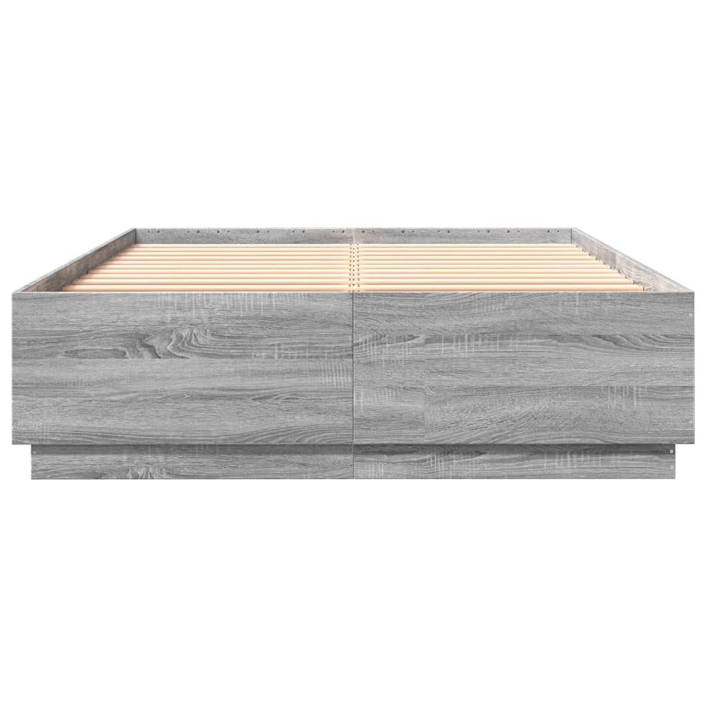 Cadre de lit avec LED sans matelas sonoma gris 160x200 cm - XIOS