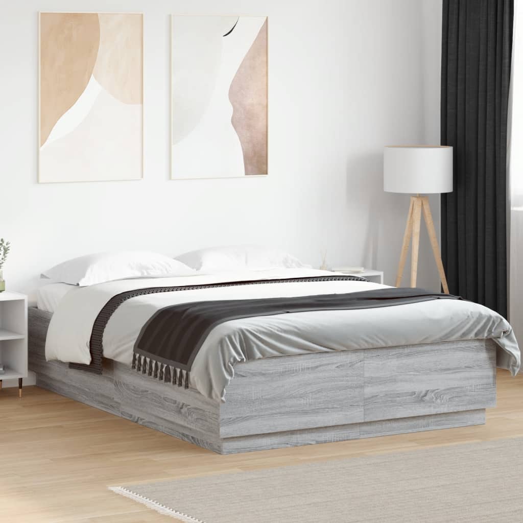 Cadre de lit avec LED sans matelas sonoma gris 160x200 cm - XIOS
