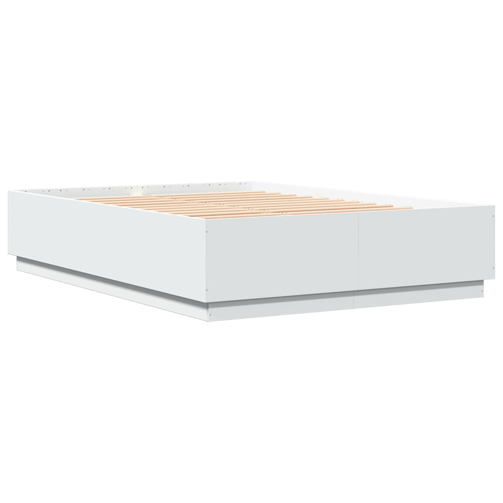 Cadre de lit avec LED sans matelas blanc 150x200 cm - XIOS