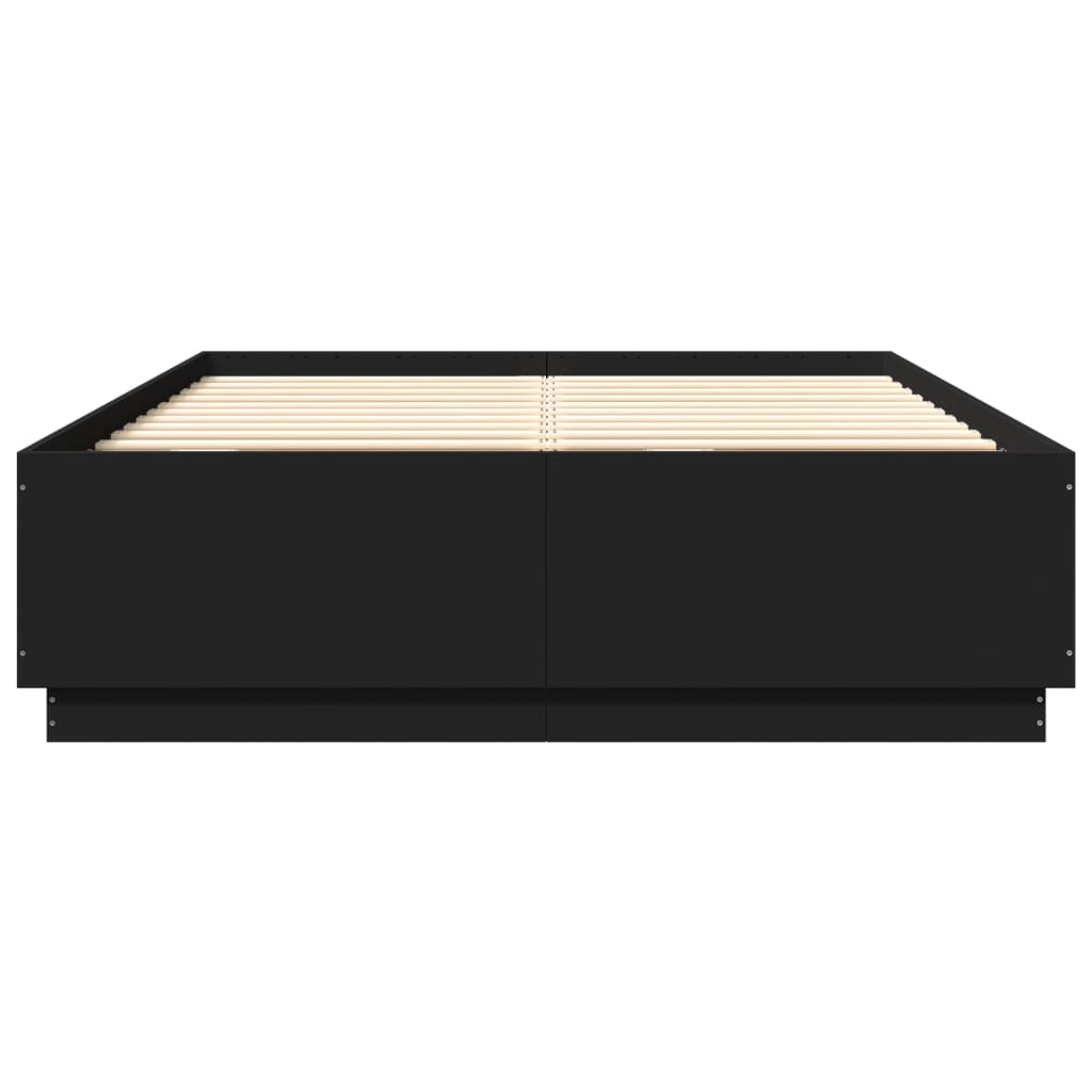 Cadre de lit avec LED sans matelas noir 150x200 cm - XIOS